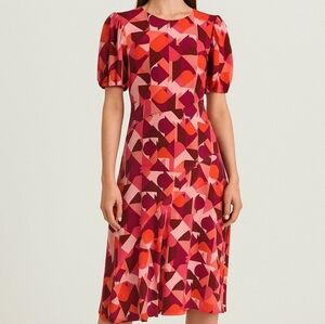 Donna Morgan Geometric Pink Jersey Dress